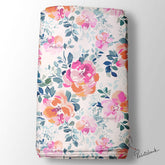 Watercolour Rose Pink Floral Printed Fabric Wholesale Rate